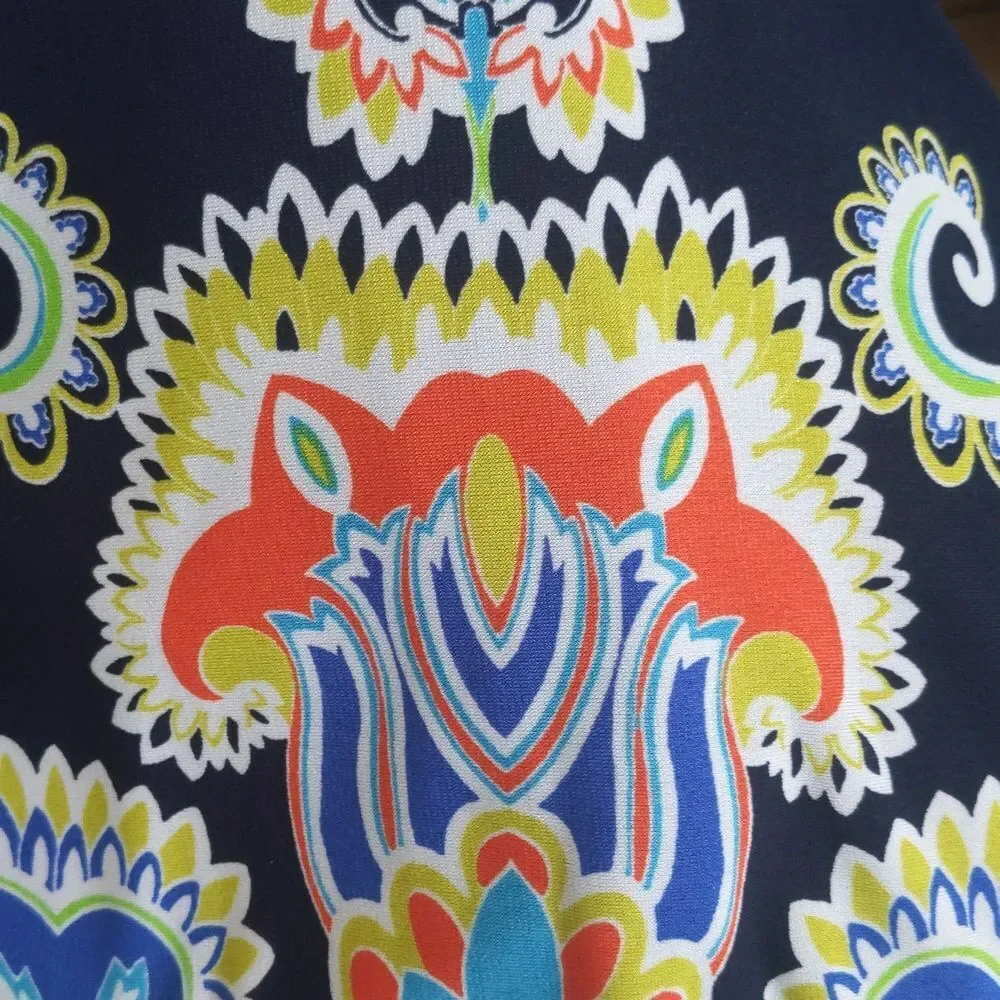 5/$55 - Laundry by Shelli Segal LA navy & colorful scroll tropical print 12 - Picture 6 of 8